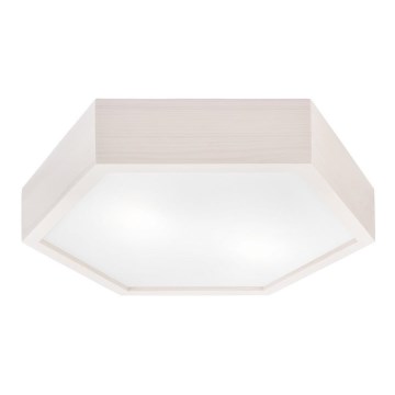 Loftlampe HEX 2xE27/60W/230V diam. 43 cm fyrretræ hvid