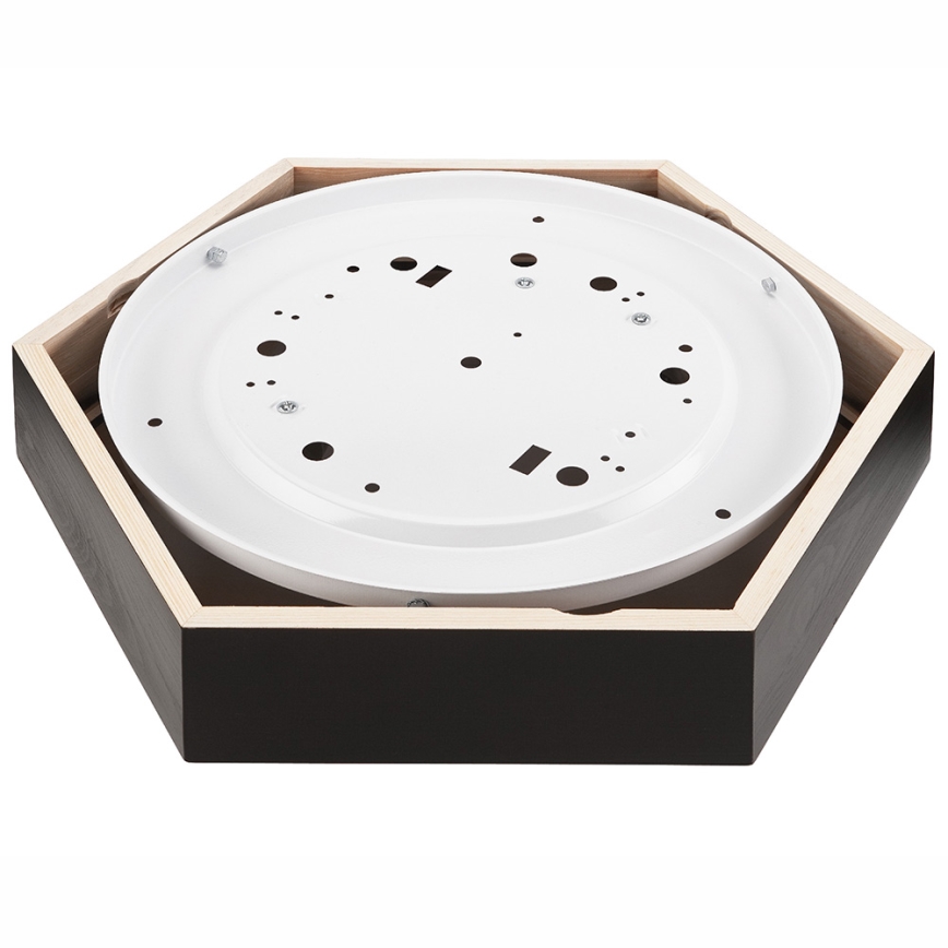 Loftlampe HEX 2xE27/60W/230V diameter 43 cm fyrretræ wenge