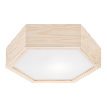 Loftlampe HEX NATURAL 1xE27/60W/230V diam. 32 cm fyrretræ