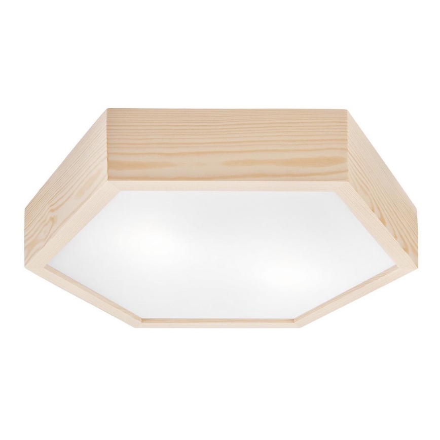 Loftlampe HEX NATURAL 2xE27/60W/230V diam. 43 cm fyrretræ