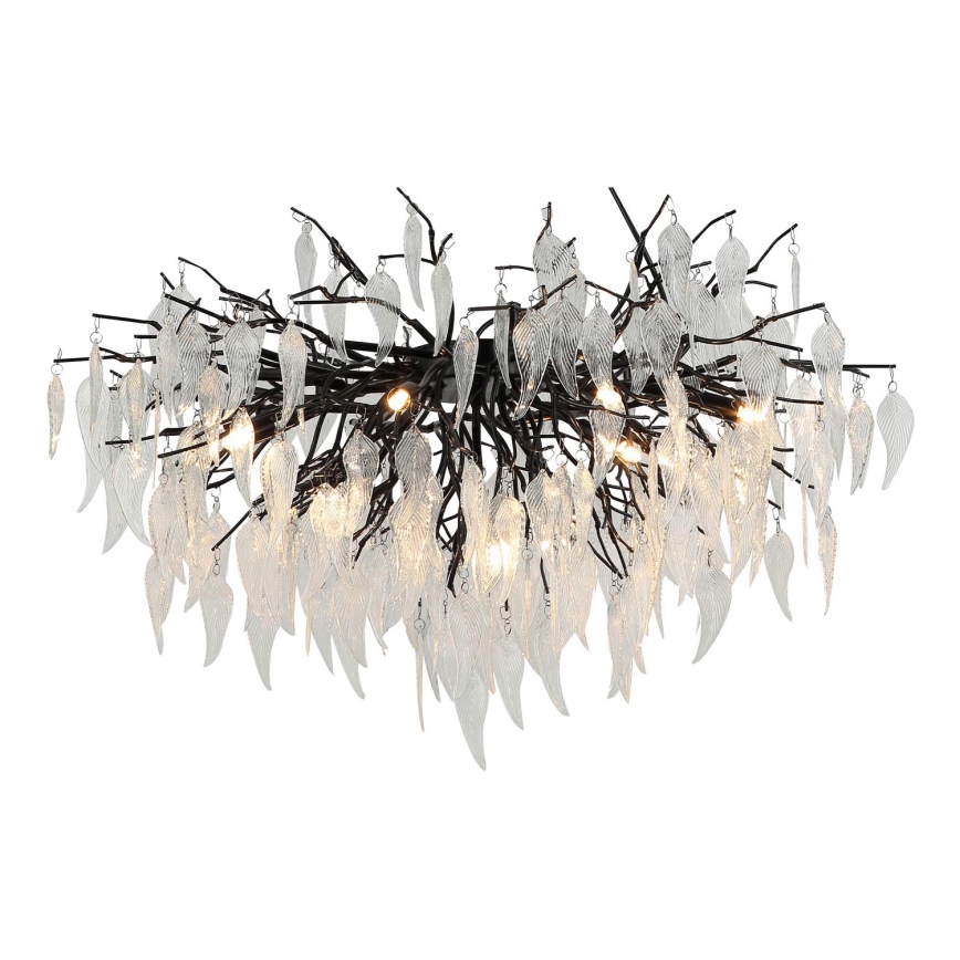 Loftlampe i krystal 10xG9/40W/230V sort