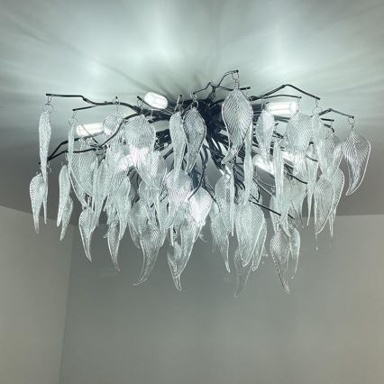 Loftlampe i krystal 10xG9/40W/230V sort