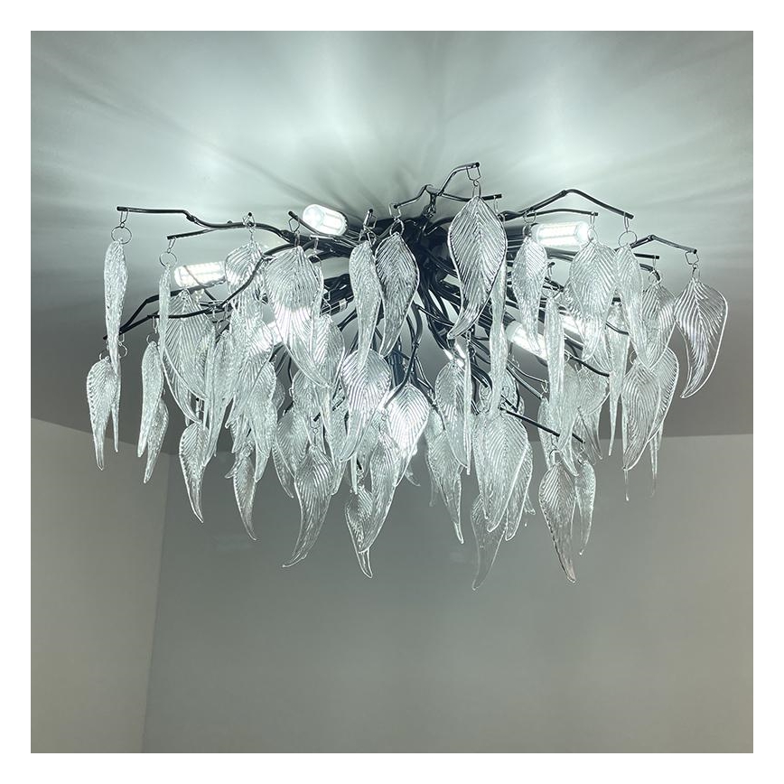 Loftlampe i krystal 10xG9/40W/230V sort