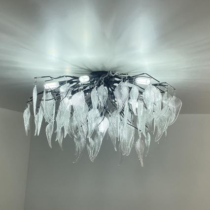 Loftlampe i krystal 10xG9/40W/230V sort