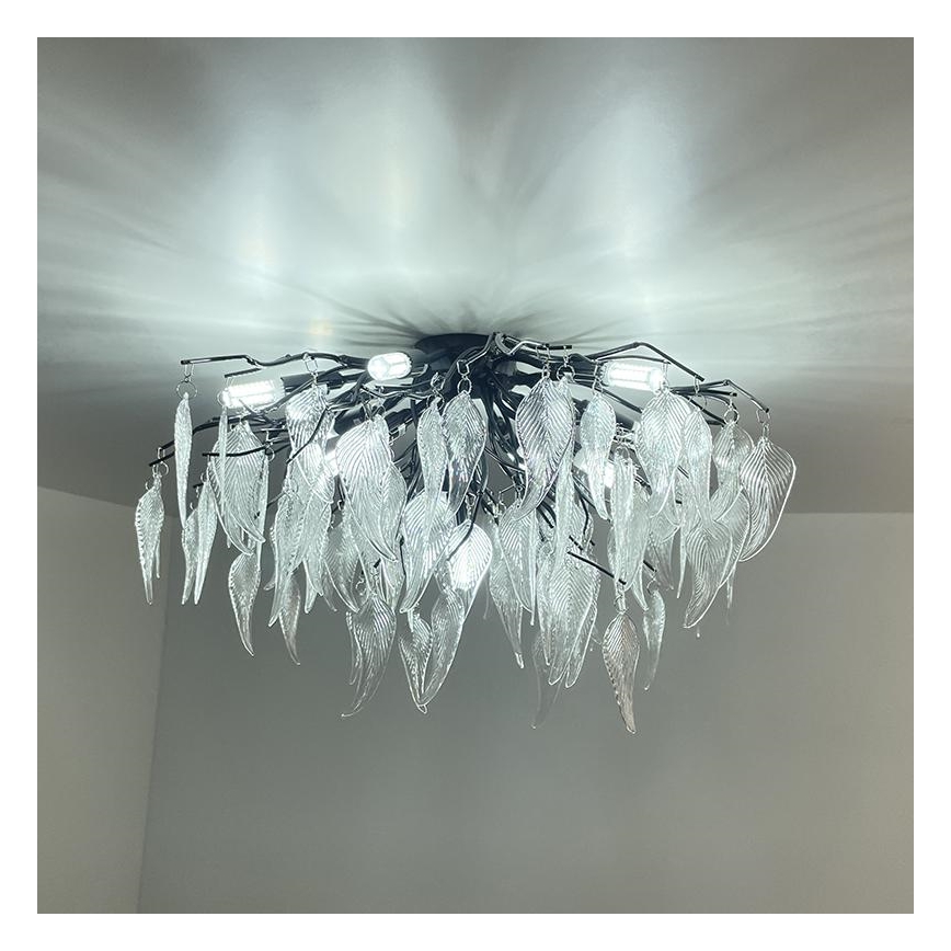 Loftlampe i krystal 10xG9/40W/230V sort