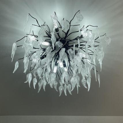 Loftlampe i krystal 10xG9/40W/230V sort