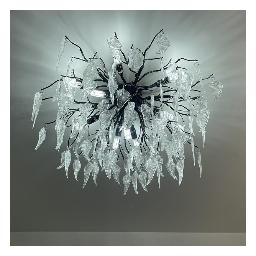 Loftlampe i krystal 10xG9/40W/230V sort