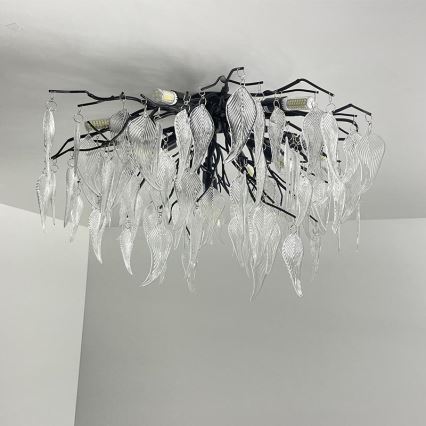 Loftlampe i krystal 10xG9/40W/230V sort