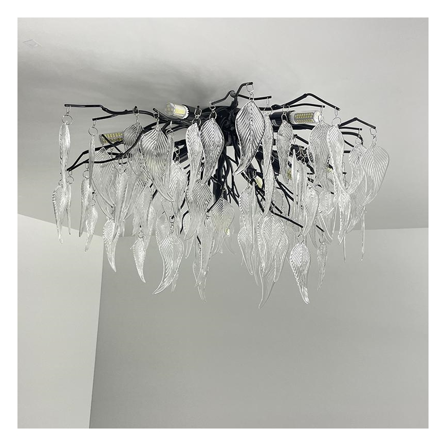 Loftlampe i krystal 10xG9/40W/230V sort