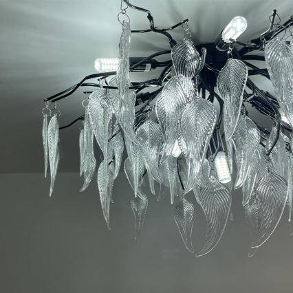 Loftlampe i krystal 10xG9/40W/230V sort