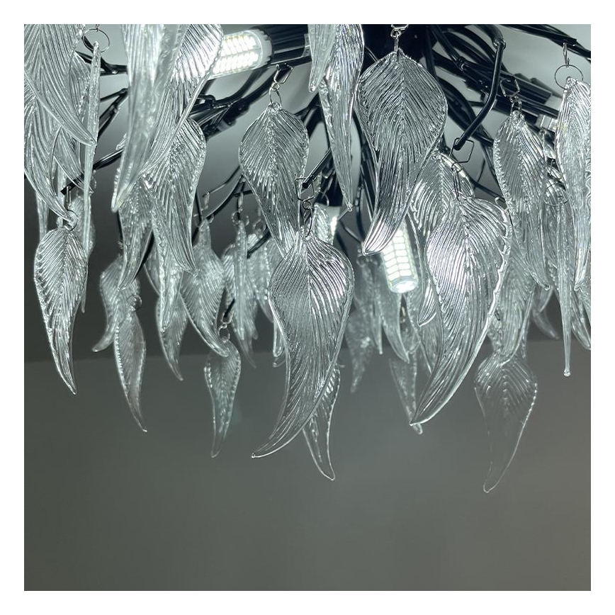 Loftlampe i krystal 10xG9/40W/230V sort