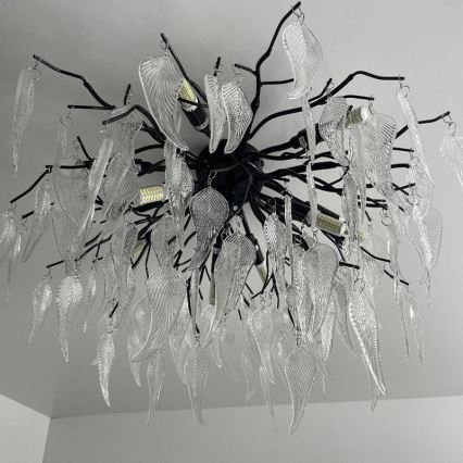 Loftlampe i krystal 10xG9/40W/230V sort