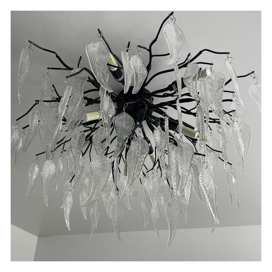 Loftlampe i krystal 10xG9/40W/230V sort