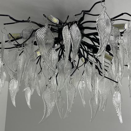 Loftlampe i krystal 10xG9/40W/230V sort
