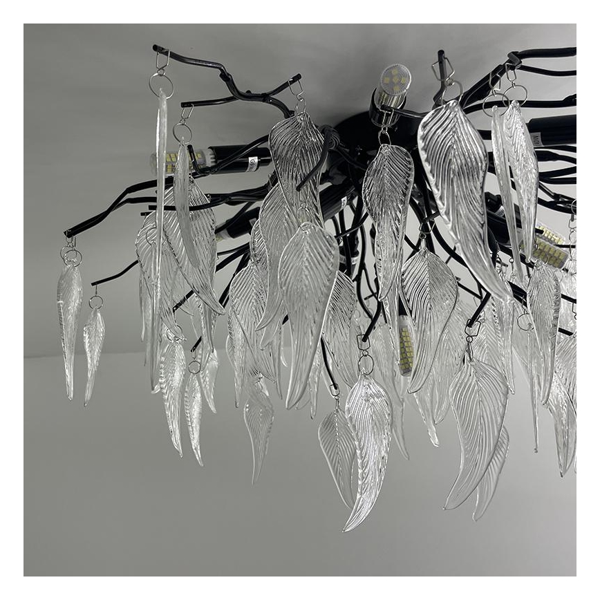 Loftlampe i krystal 10xG9/40W/230V sort
