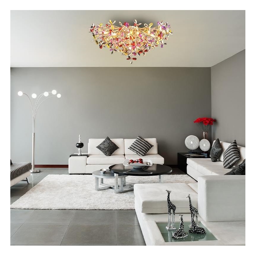 Loftlampe i krystal 12xG9/40W/230V farverig