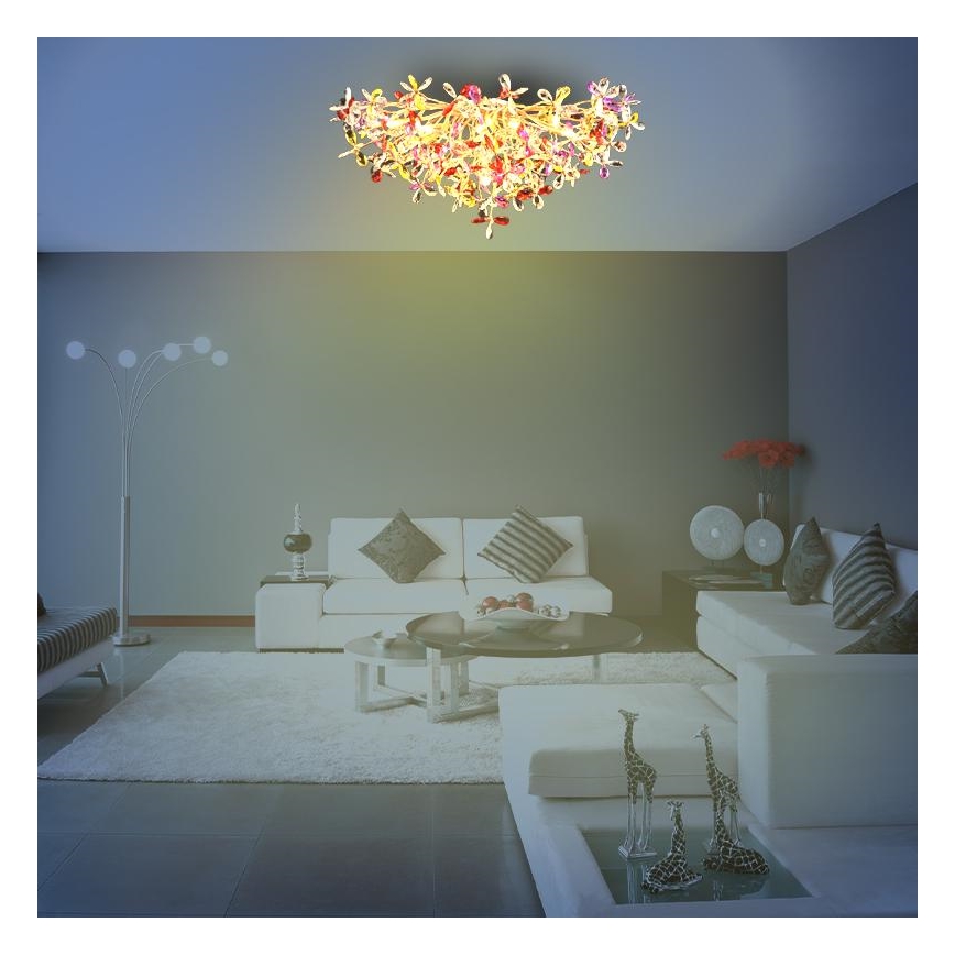 Loftlampe i krystal 12xG9/40W/230V farverig