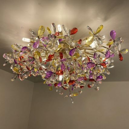 Loftlampe i krystal 12xG9/40W/230V farverig