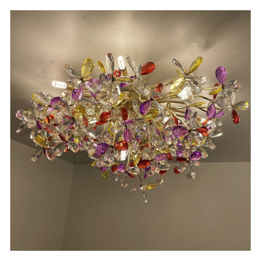 Loftlampe i krystal 12xG9/40W/230V farverig