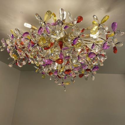 Loftlampe i krystal 12xG9/40W/230V farverig