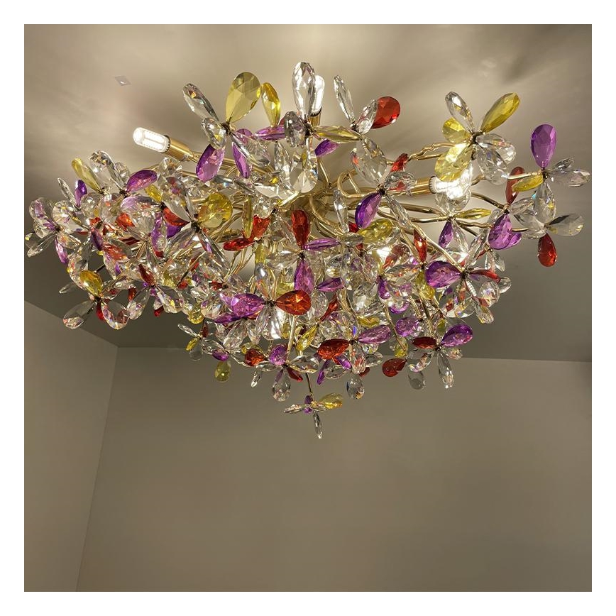 Loftlampe i krystal 12xG9/40W/230V farverig