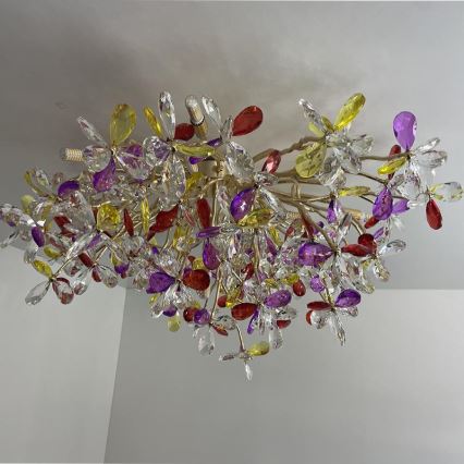 Loftlampe i krystal 12xG9/40W/230V farverig
