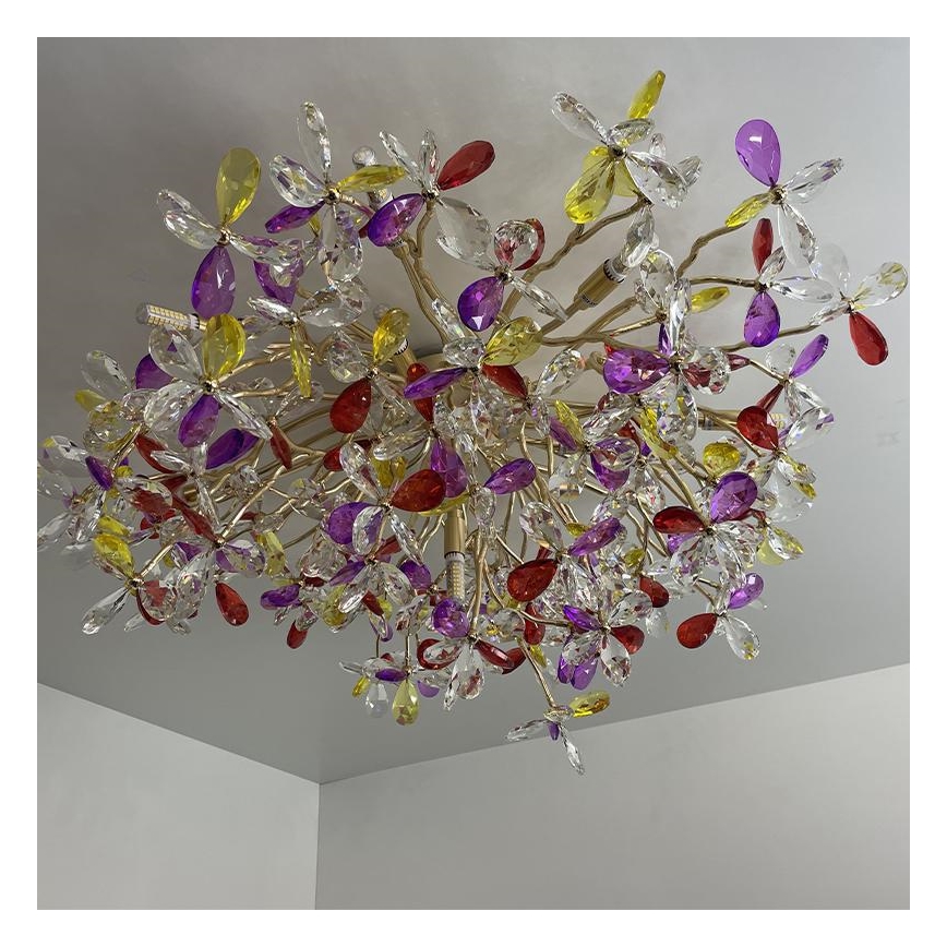 Loftlampe i krystal 12xG9/40W/230V farverig