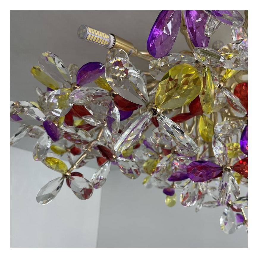 Loftlampe i krystal 12xG9/40W/230V farverig