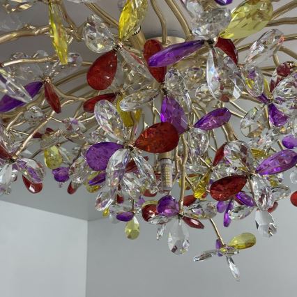 Loftlampe i krystal 12xG9/40W/230V farverig