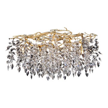 Loftlampe i krystal 12xG9/40W/230V guldfarvet