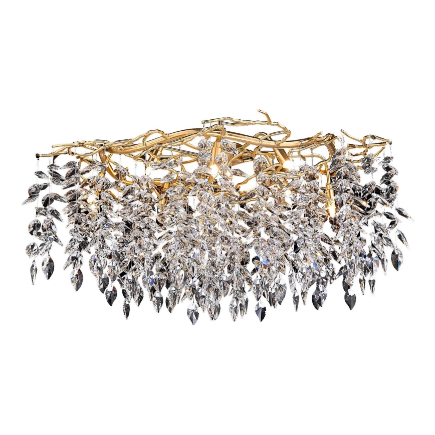 Loftlampe i krystal 12xG9/40W/230V guldfarvet