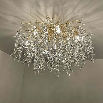 Loftlampe i krystal 12xG9/40W/230V guldfarvet