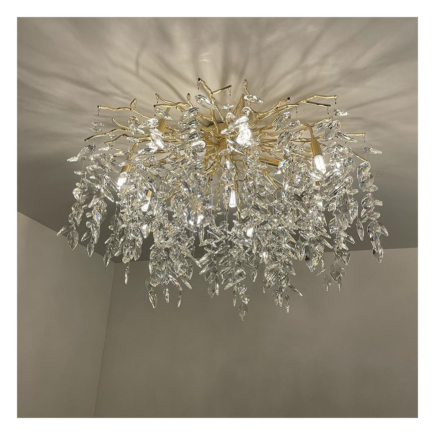 Loftlampe i krystal 12xG9/40W/230V guldfarvet