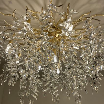 Loftlampe i krystal 12xG9/40W/230V guldfarvet