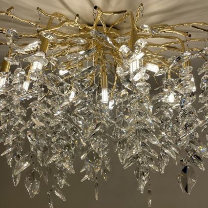 Loftlampe i krystal 12xG9/40W/230V guldfarvet