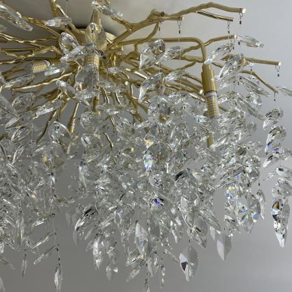 Loftlampe i krystal 12xG9/40W/230V guldfarvet