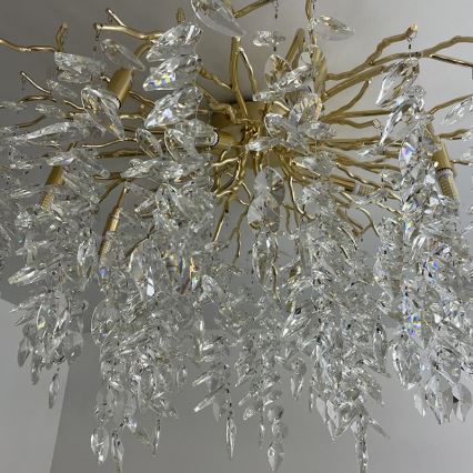 Loftlampe i krystal 12xG9/40W/230V guldfarvet