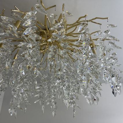 Loftlampe i krystal 12xG9/40W/230V guldfarvet