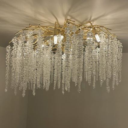 Loftlampe i krystal 12xG9/40W/230V guldfarvet