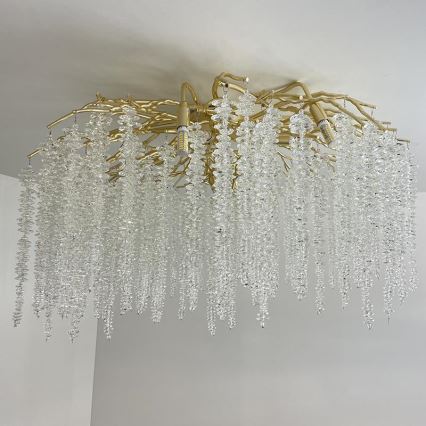 Loftlampe i krystal 12xG9/40W/230V guldfarvet