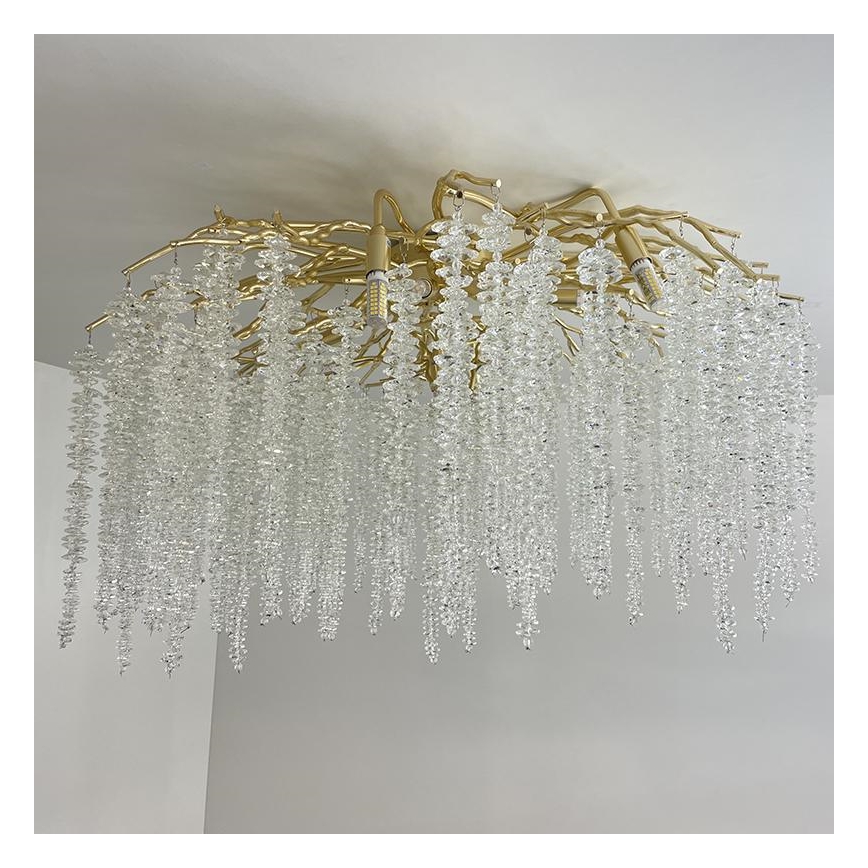 Loftlampe i krystal 12xG9/40W/230V guldfarvet