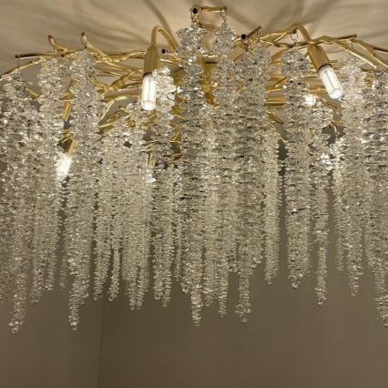 Loftlampe i krystal 12xG9/40W/230V guldfarvet