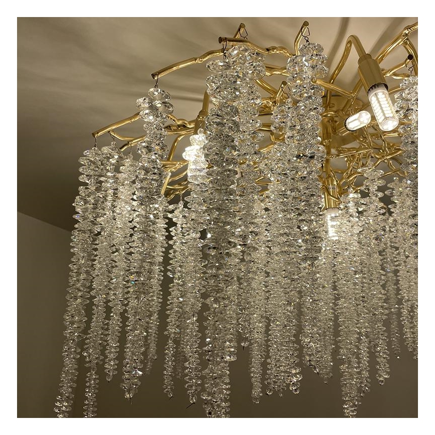 Loftlampe i krystal 12xG9/40W/230V guldfarvet