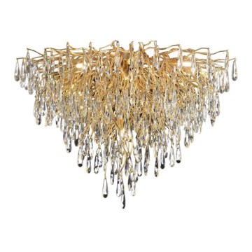 Loftlampe i krystal 12xG9/40W/230V guldfarvet