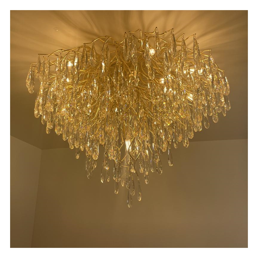 Loftlampe i krystal 12xG9/40W/230V guldfarvet