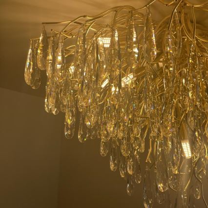 Loftlampe i krystal 12xG9/40W/230V guldfarvet