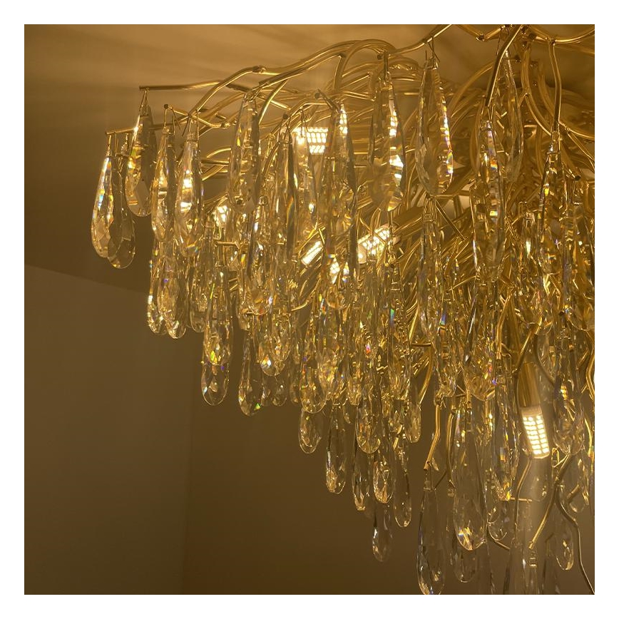 Loftlampe i krystal 12xG9/40W/230V guldfarvet