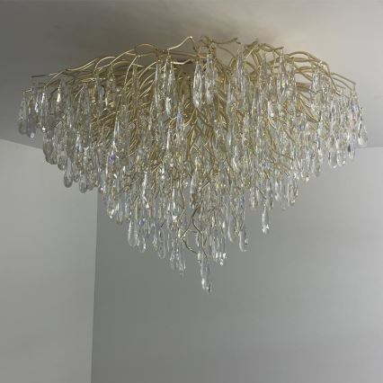 Loftlampe i krystal 12xG9/40W/230V guldfarvet