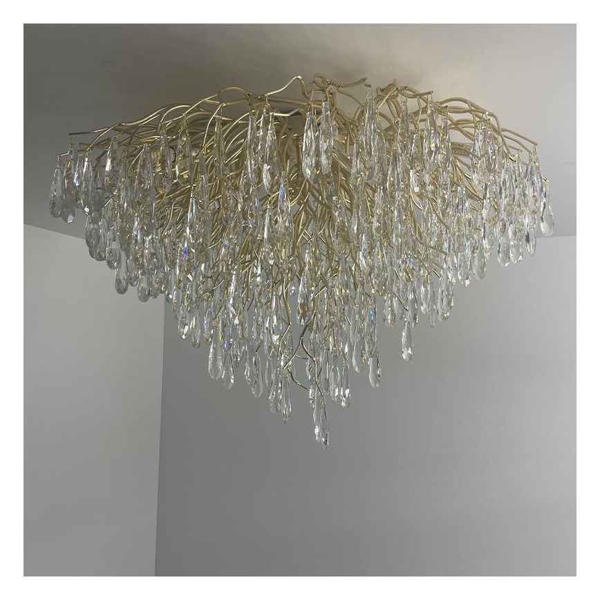 Loftlampe i krystal 12xG9/40W/230V guldfarvet