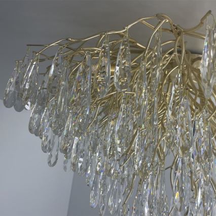 Loftlampe i krystal 12xG9/40W/230V guldfarvet